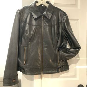 💰 Caslon Black Leather Jacket XL